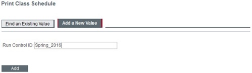 print class schedule run control ID