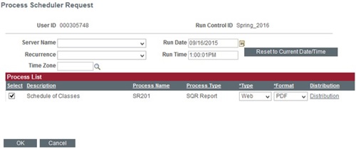 print class schedule process scheduler request