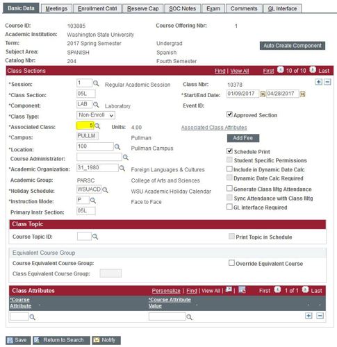 class section coding