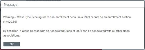 class type change message