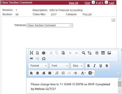 class comment completed request
