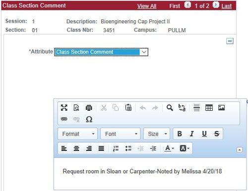 class comment pending request
