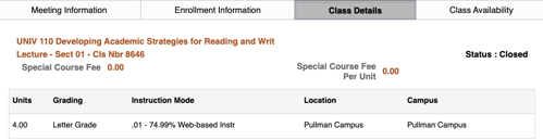 example course with some online instruction