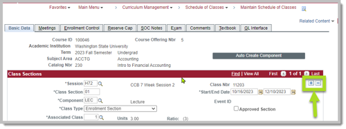 Start class section in MSC