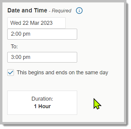 Day and Time field